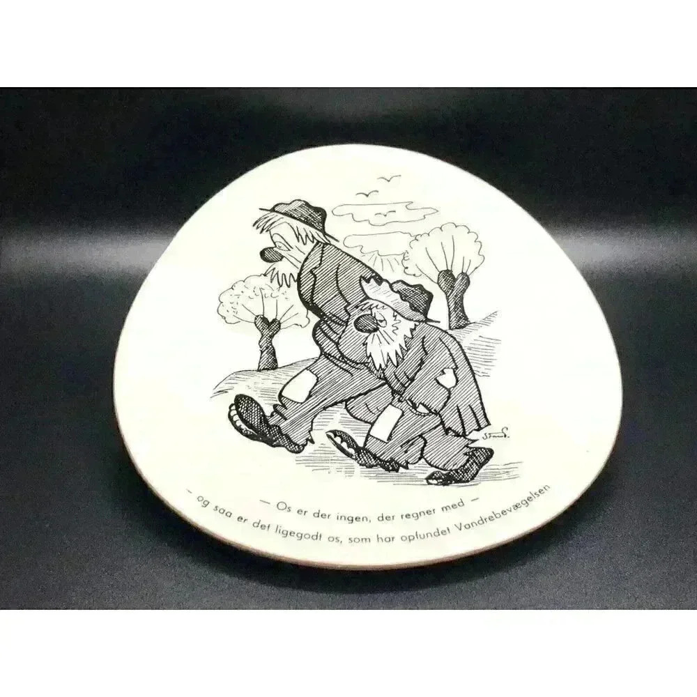 Vintage MCM‎ Knabstrup Danish Pottery Plaque STORM P Robert Storm Petersen Plate